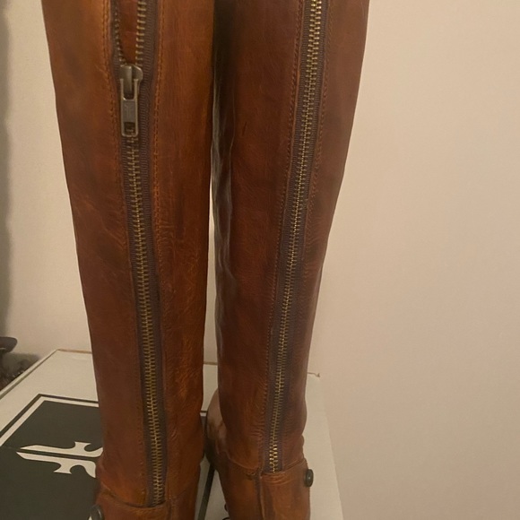 Frye Melissa Button Cognac Leather Knee High Boot - Picture 4 of 7